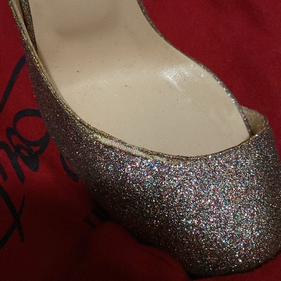 Christian Louboutin Helmour 100 Glitter Mini Pumps Multicolor Size 38 - Picture 3 of 8